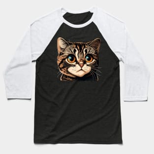 Funny Sad Cat Face Lover - Love Cats Baseball T-Shirt